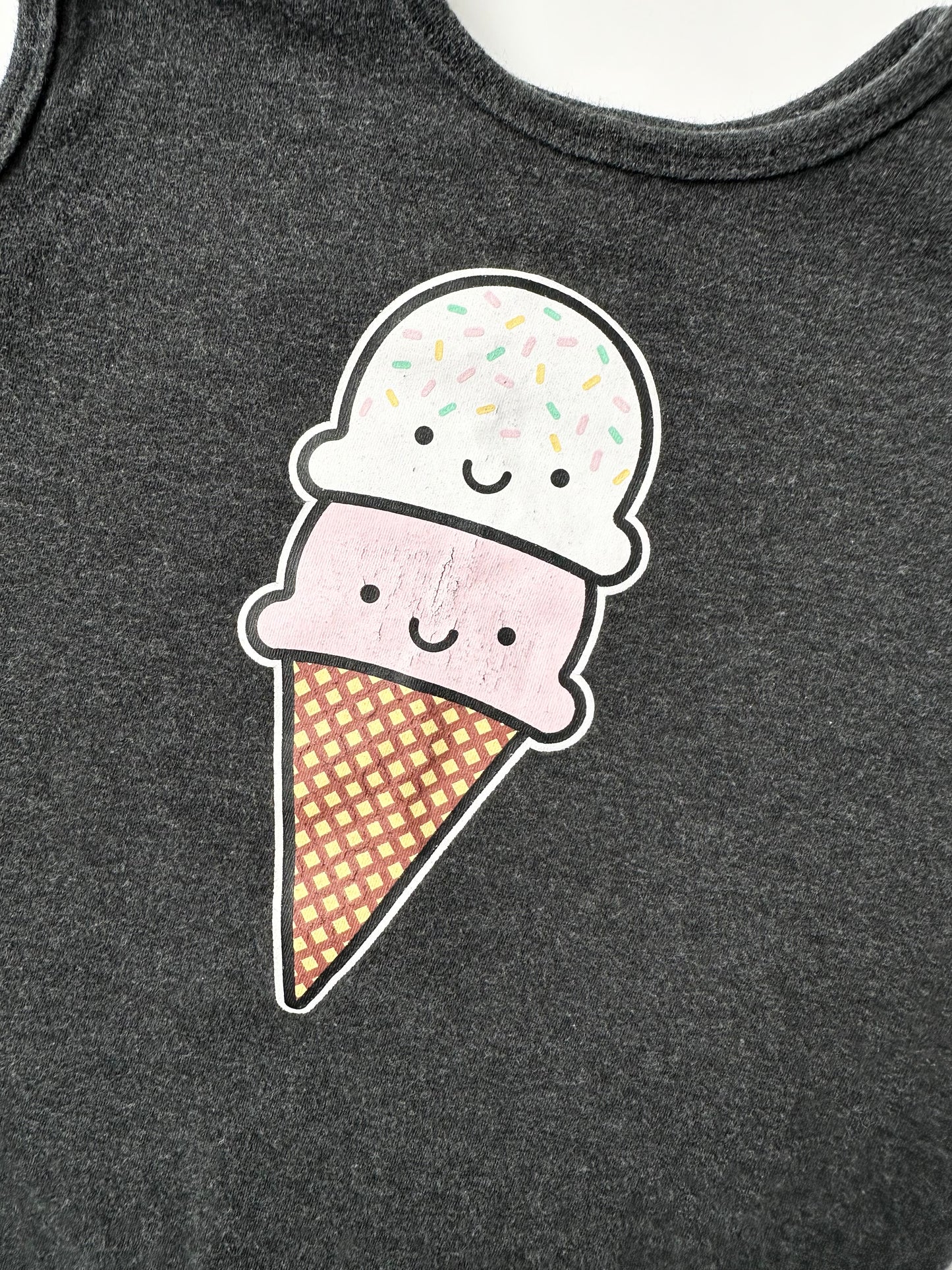Whistle & Flute Ice Cream Dark Grey Sleeveless Romper (1-2 Years)