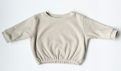 Little Maple Beige Waffled Sweater (12-18 Months)