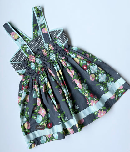 Matilda Jane Grey Floral Tank Dress/Top (6 Years)