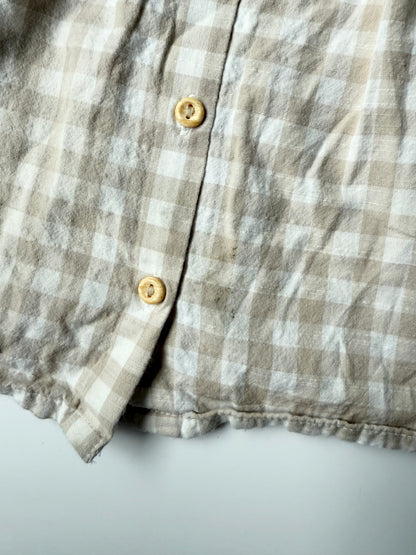 H&M Beige & White Checkered Tank Dress (9-12 Months)