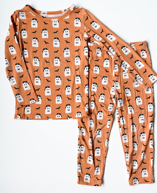 Milk + Coco Orange Cool Dude Ghosts Two Peice PJ Set (2T)