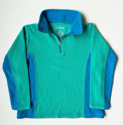 L.L.Bean Blue & Green 1/4 Zip Fleece Pullover (4T)