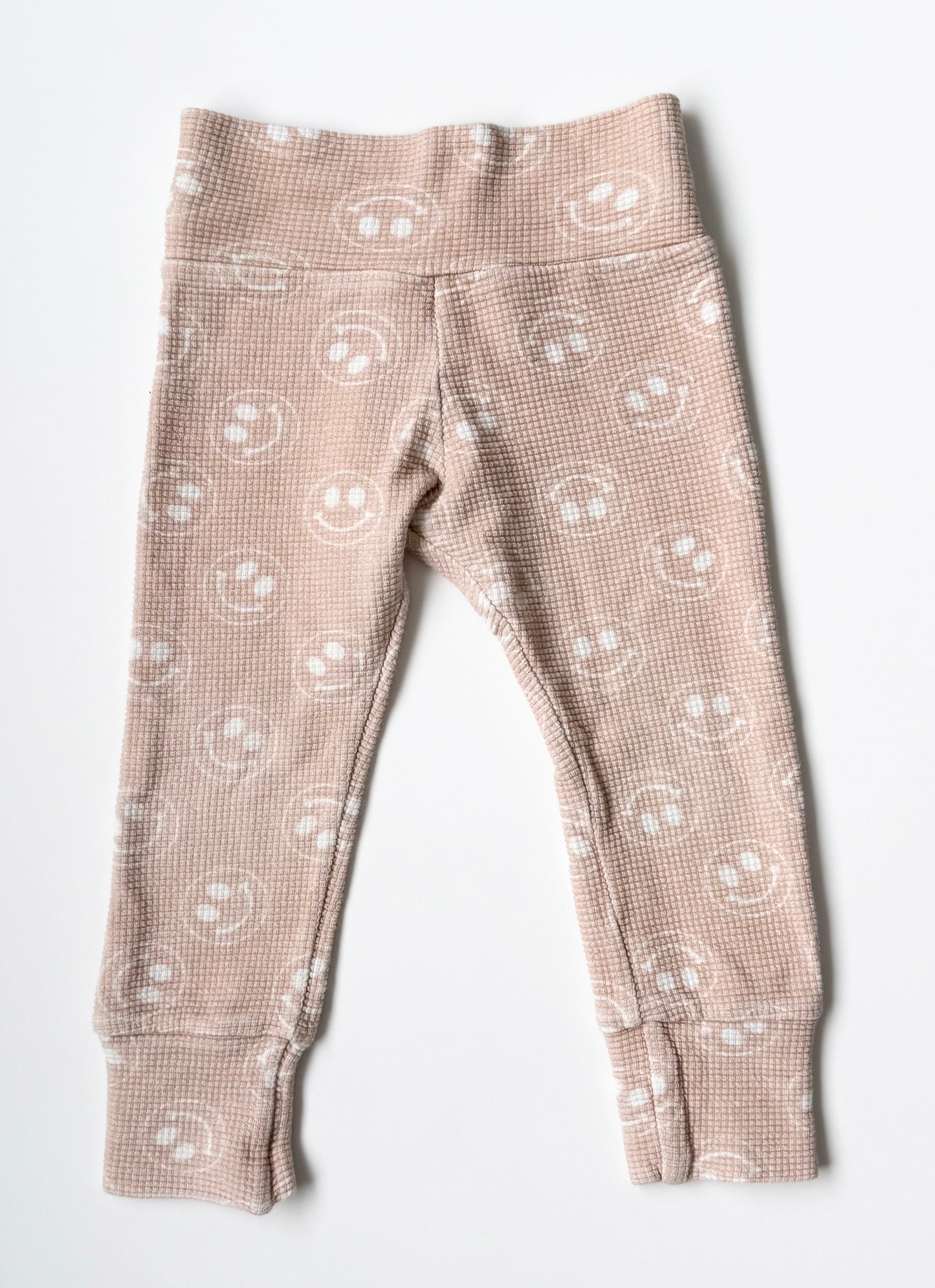 Dear Aspen Pink Smiley Waffle Sweater & Pants Set (2T)