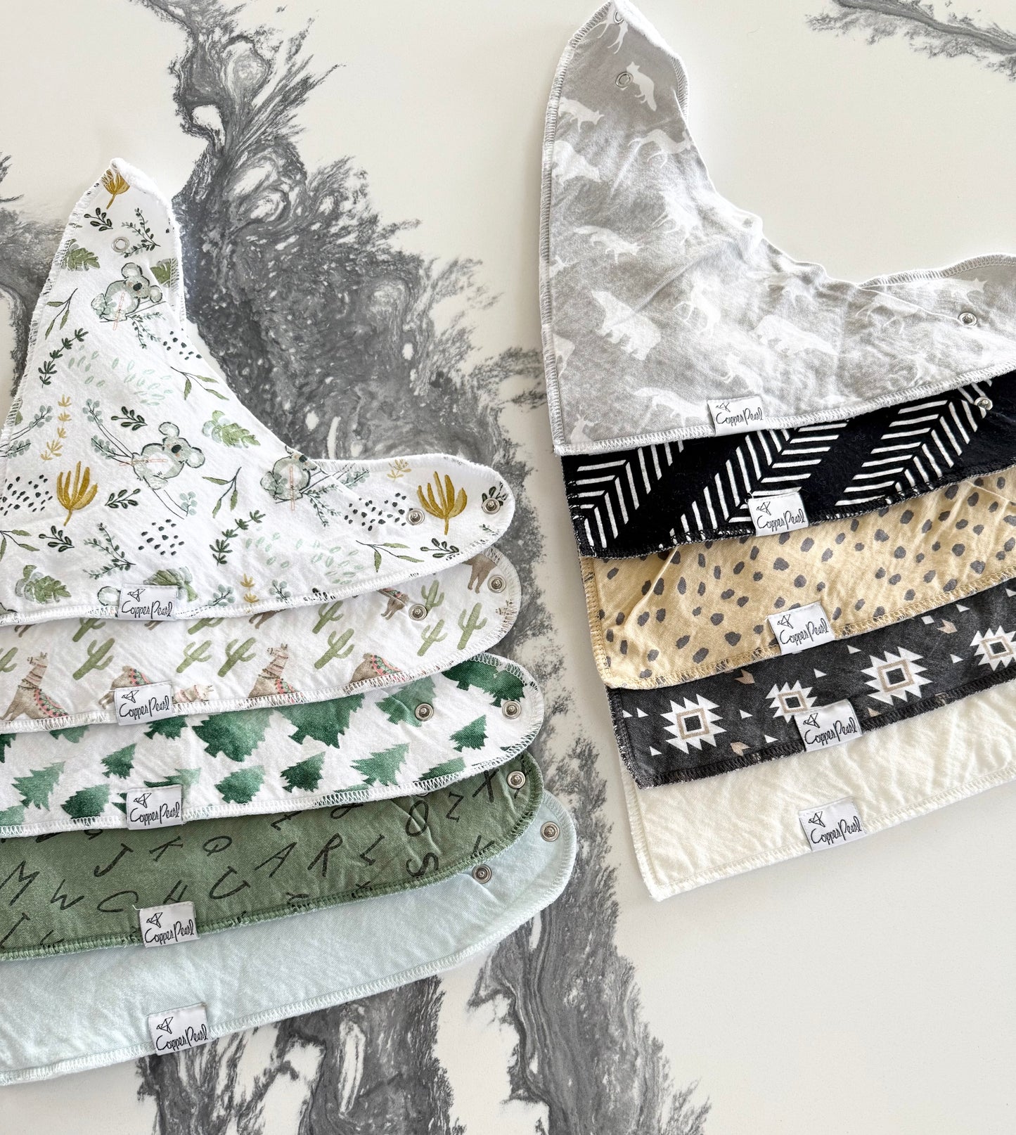 Copper Pearl Baby Bandana Drool Bibs