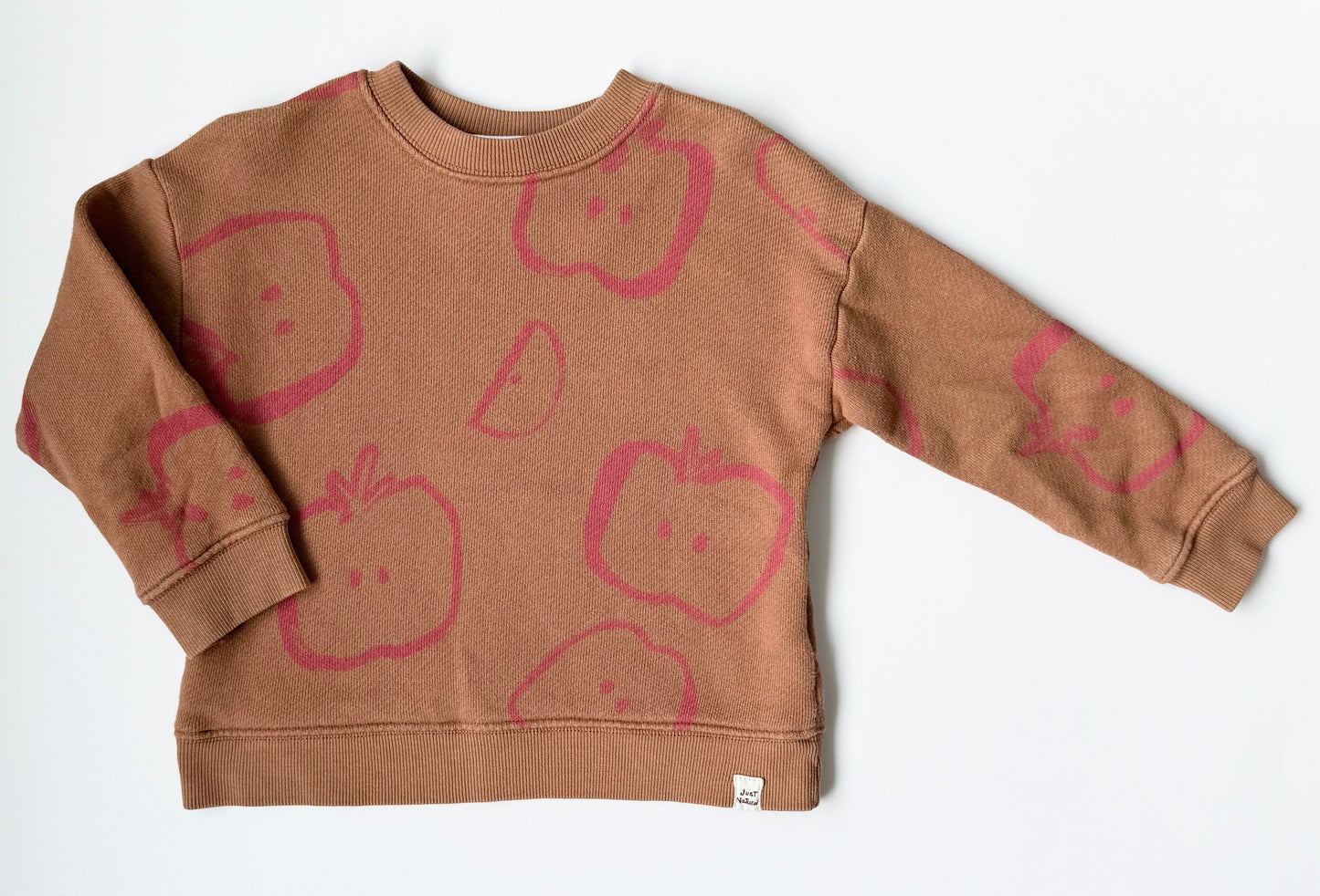 Zara Brown Apples “Just Natural” Crewneck Sweater (18-24 Months)