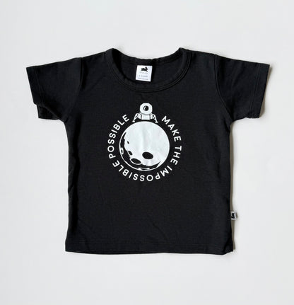 Little & Lively Black “Impossible Possible” T-Shirt - New (6-12 Months)