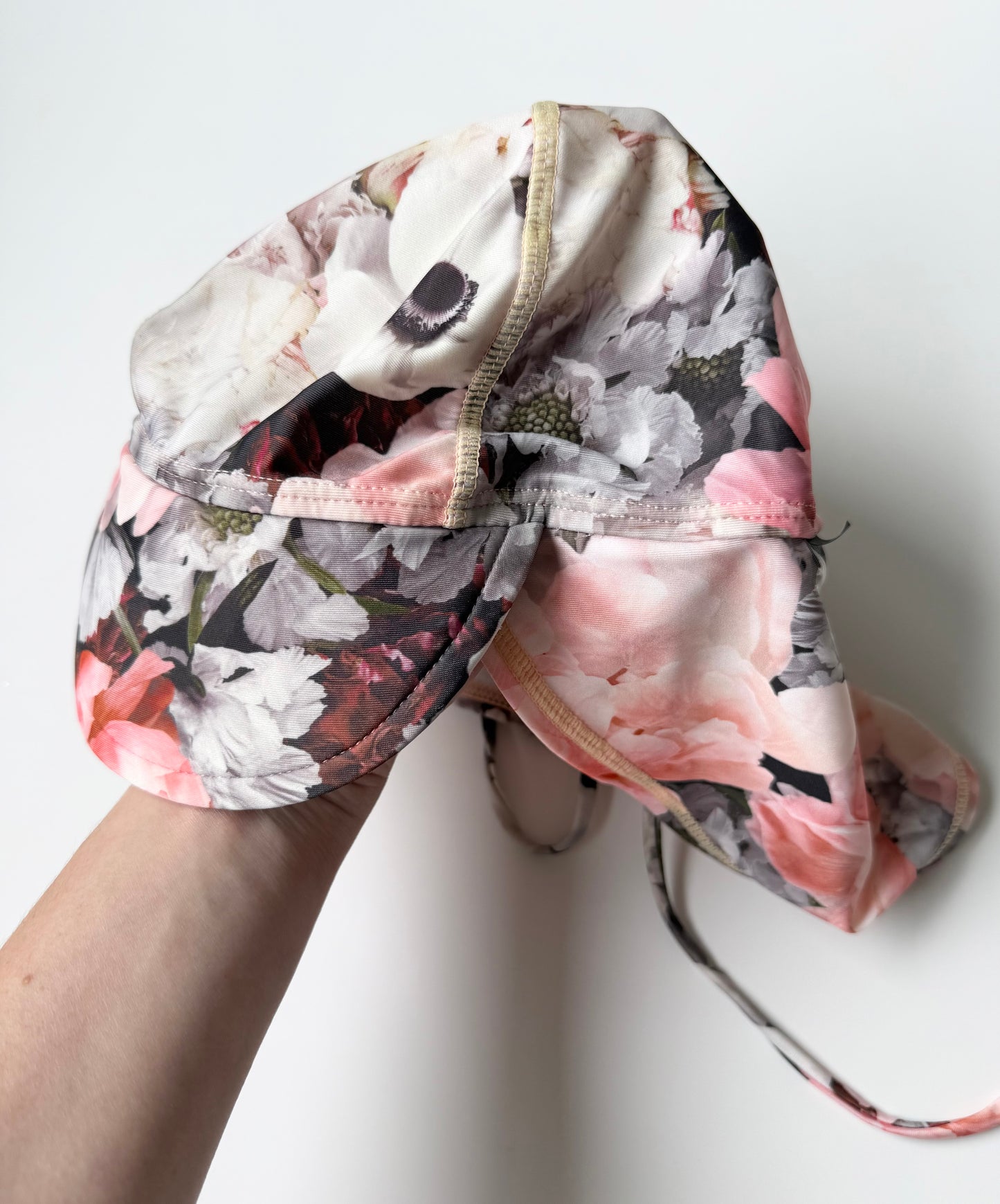 Molo Pink & Grey Floral Swim Sun Hat (3-5 Years)
