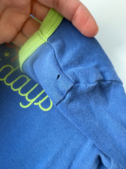 Joe Fresh x Disney Buzz Lightyear Blue & Green Happy Holidays Two Piece PJ Set (3T)