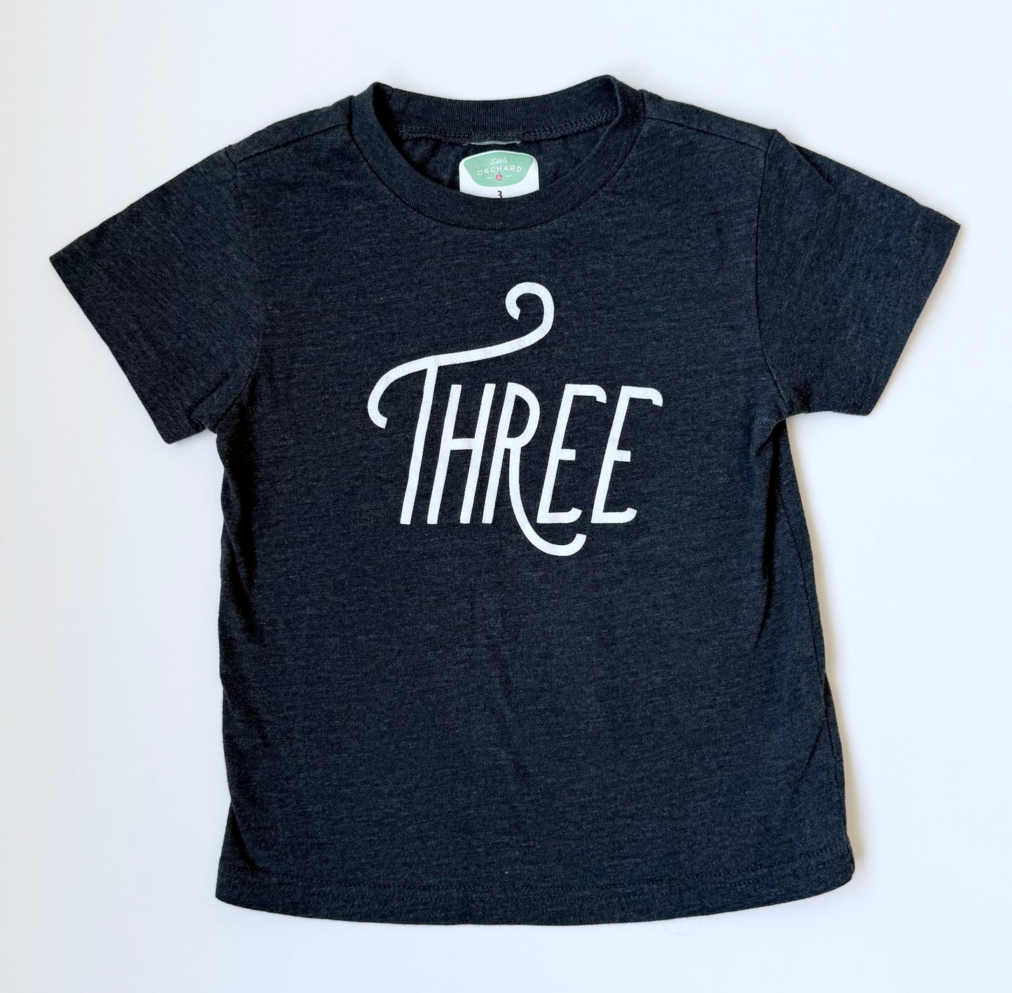 Little Orchard Grey “Three” T-Shirt (3T)