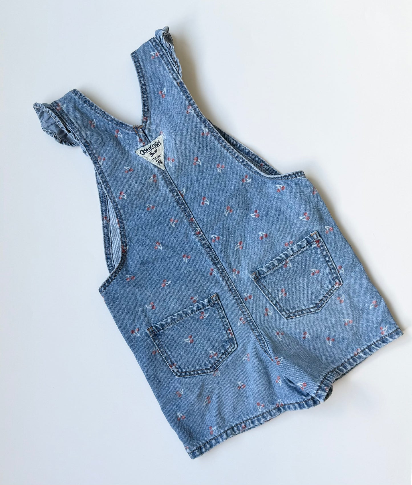 OshKosh Jean Cherry Shorty Overalls (3T)