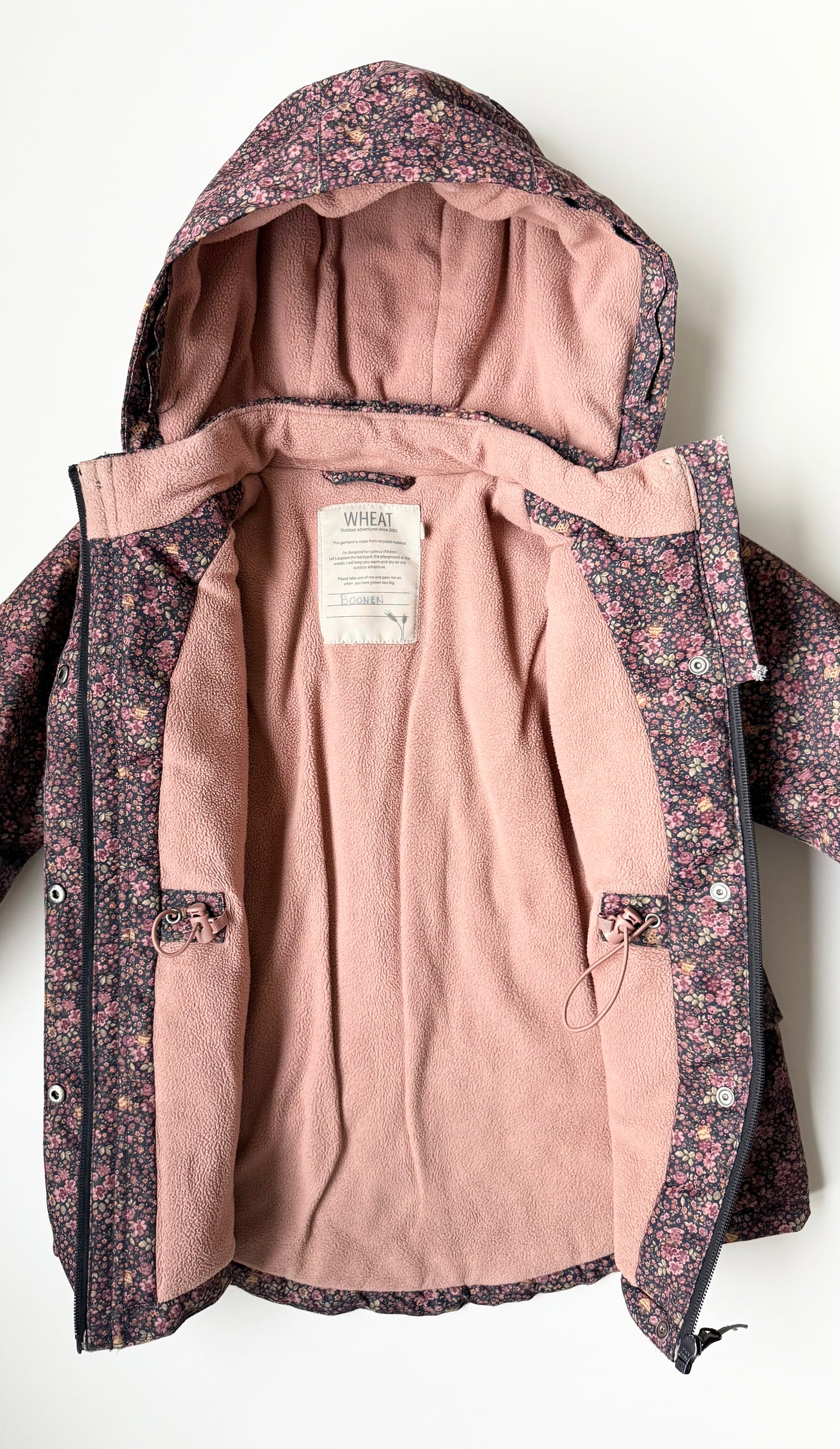 Wheat Deep Blue Flowers Mathilde Tech Jacket & Navy Ski Pants Sal Two Piece Set (4 Years)