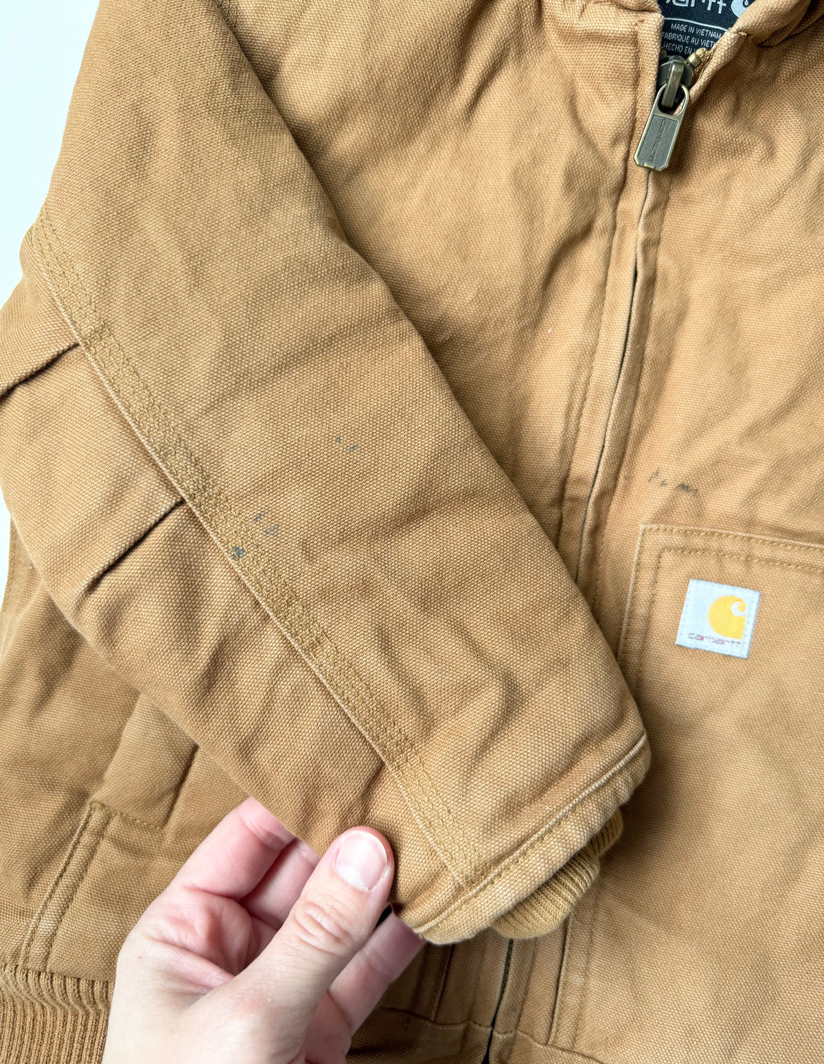 Carhartt Brown Active Flannel Quilt-Lined Cotton Duck Canvas Jacket (4T)