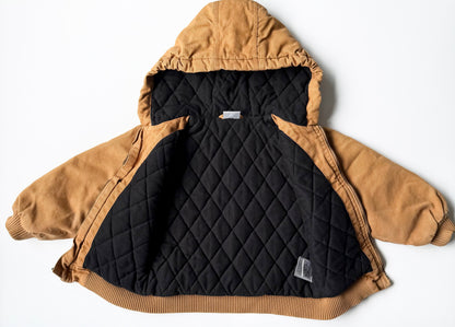 Carhartt Brown Active Flannel Quilt-Lined Cotton Duck Canvas Jacket (4T)