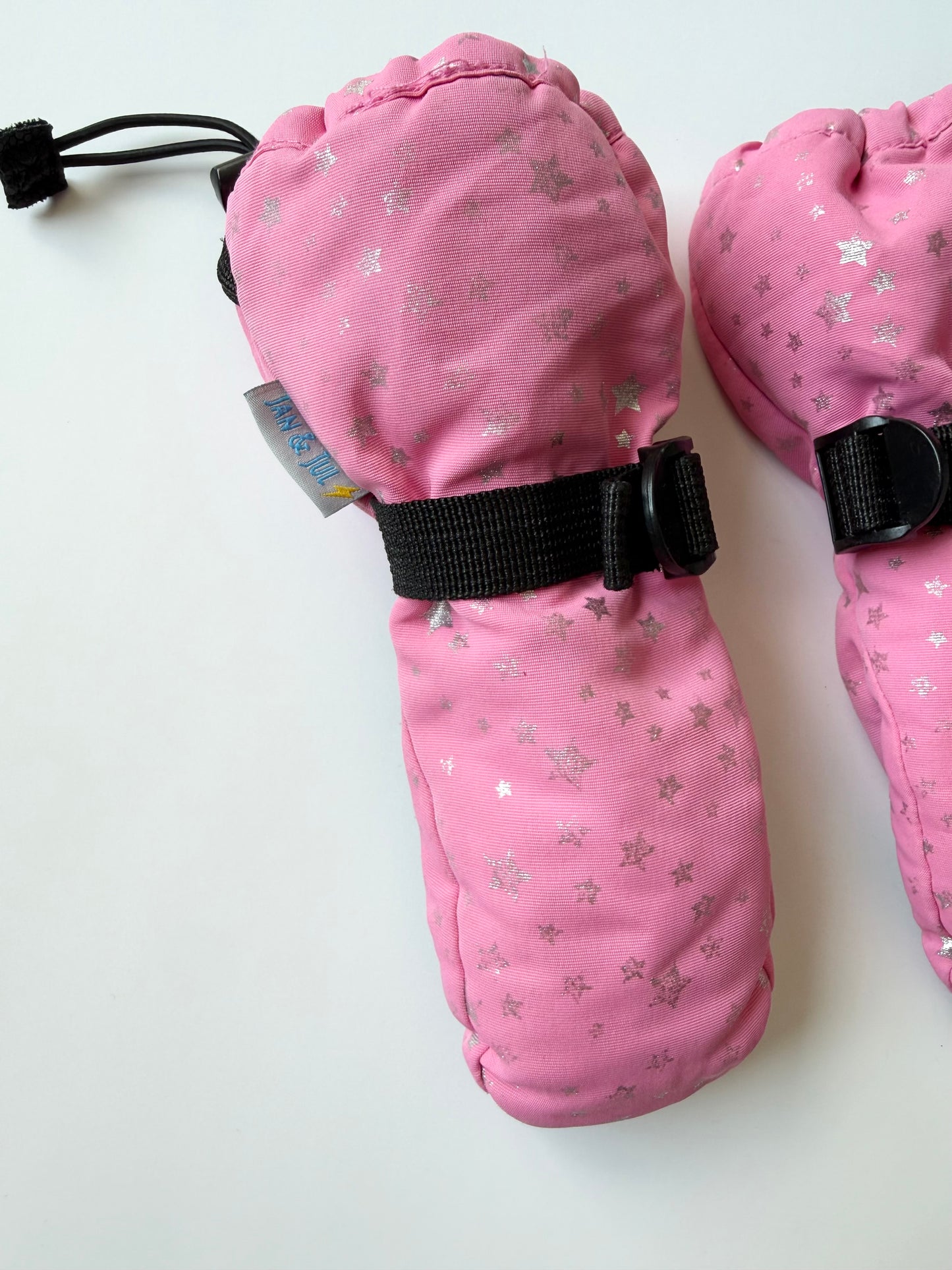 Jan & Jul Pink Stars Fleece Lined Toasty Dry Mittens - Small (2-4 Years)