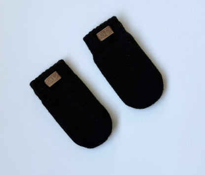Jan & Jul Black Cozy Knit Mittens (3-9 Months)