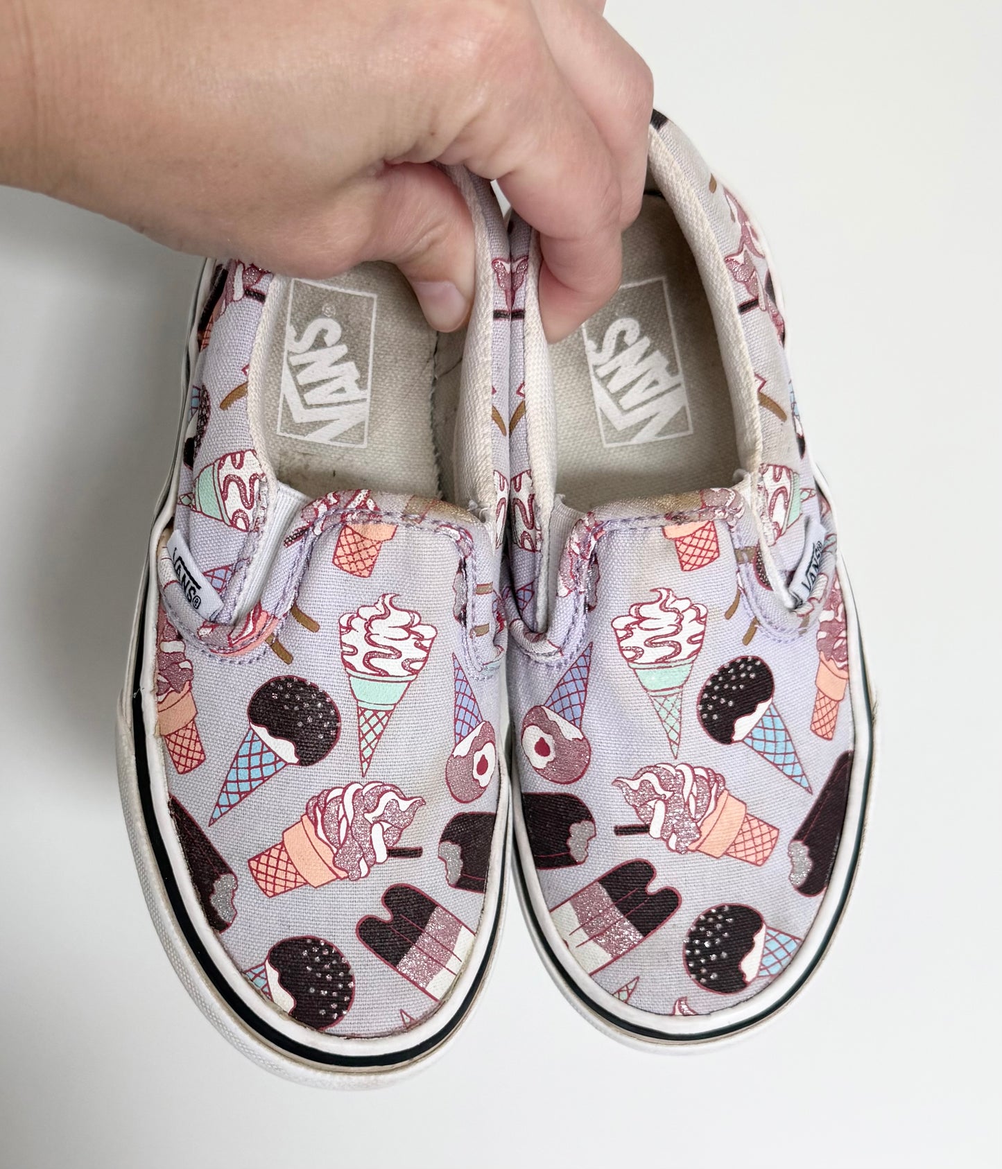Vans Purple Sparkle Ice Cream Slip On Sneakers (12)
