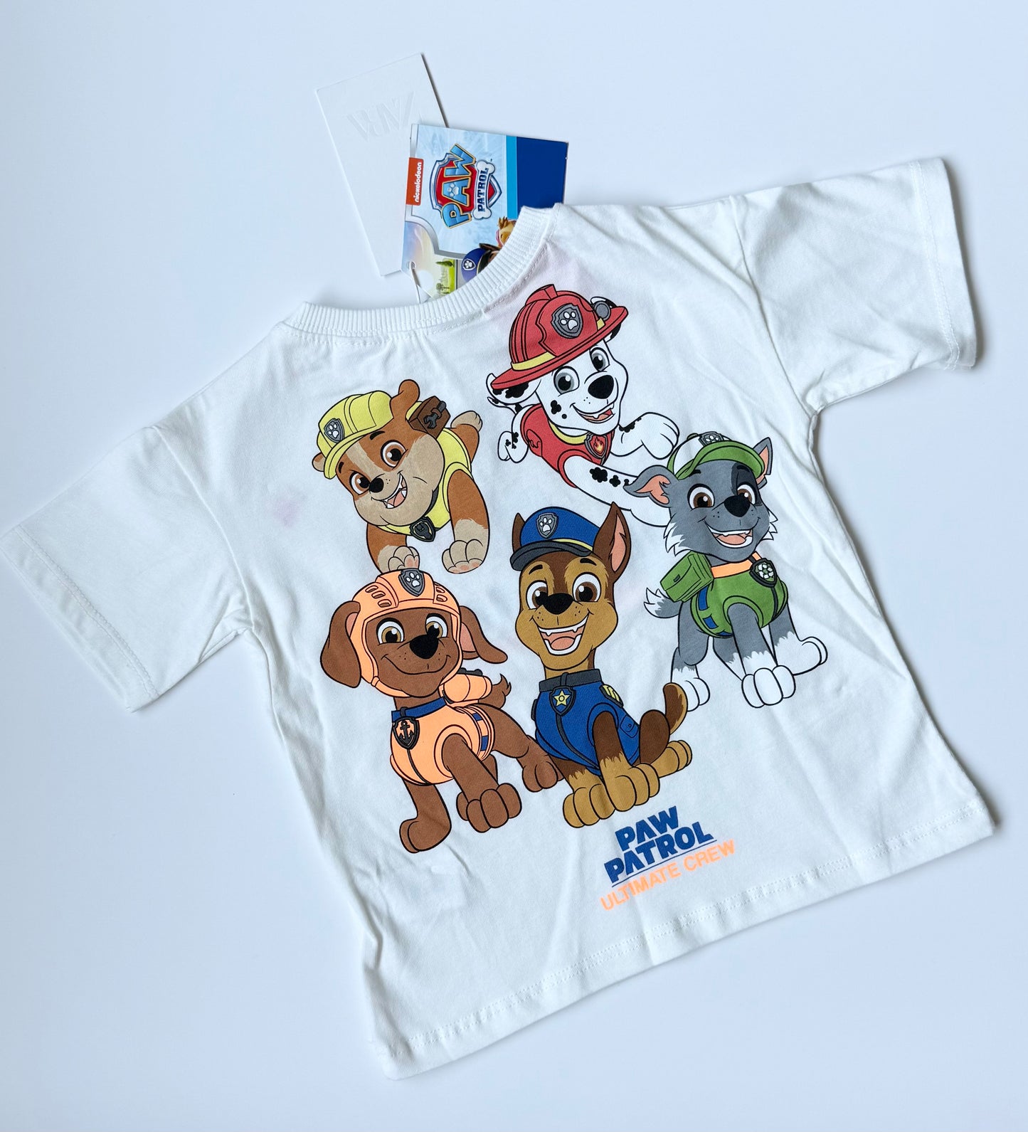 Zara x Paw Patrol White “Ultimate Crew” Characters T-Shirt - New (18 Months)
