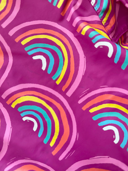 Hatley Pink Rainbows Sherpa Lined Rain Bundler (2T-3T)