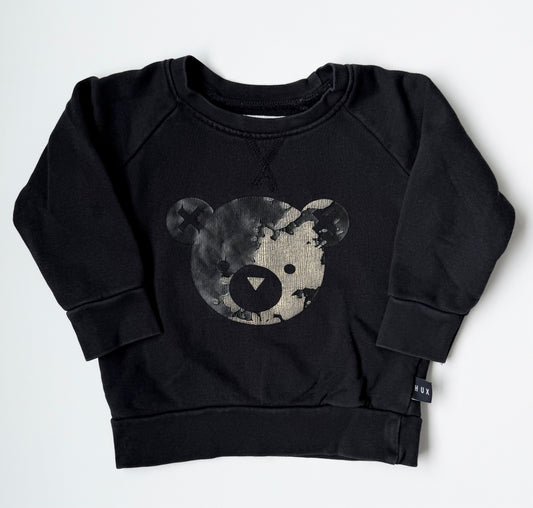 Huxbaby Black & Gold Bear Sweater (2T)