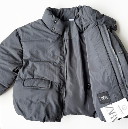 Zara Dark Grey Puffer Jacket - New (4 Years)