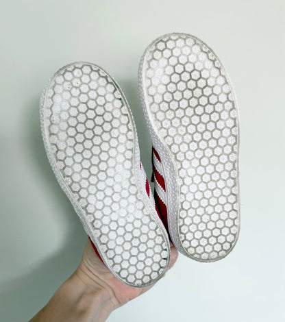 Adidas Gazelle Red & White Stretch Lace Sneakers (9)