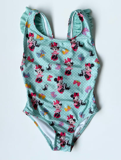 The Disney Store Light Blue Polkadot Minnie & Figaro One Piece Swimsuit (4T)