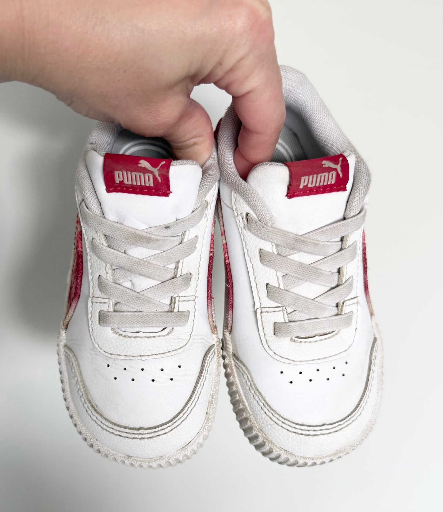 Puma White & Red Tie Dye Stretch Lace Sneakers (9)