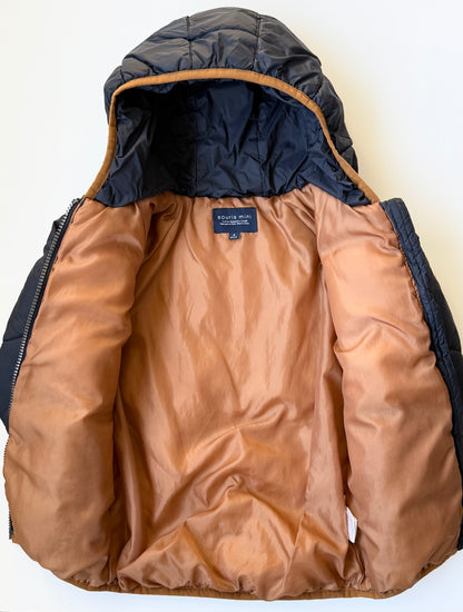 Souris Mini Navy & Brown Trim Puffer Jacket (4T)