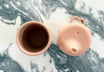 Tan Silicon Cup & Stretchy Lid