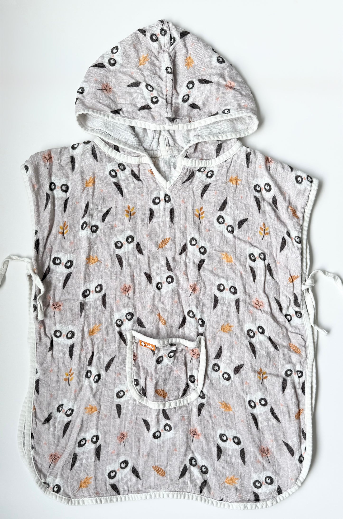 Tula Grey Owl Hooded Cover Up Towel (3T+)