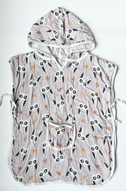 Tula Grey Owl Hooded Cover Up Towel (3T+)