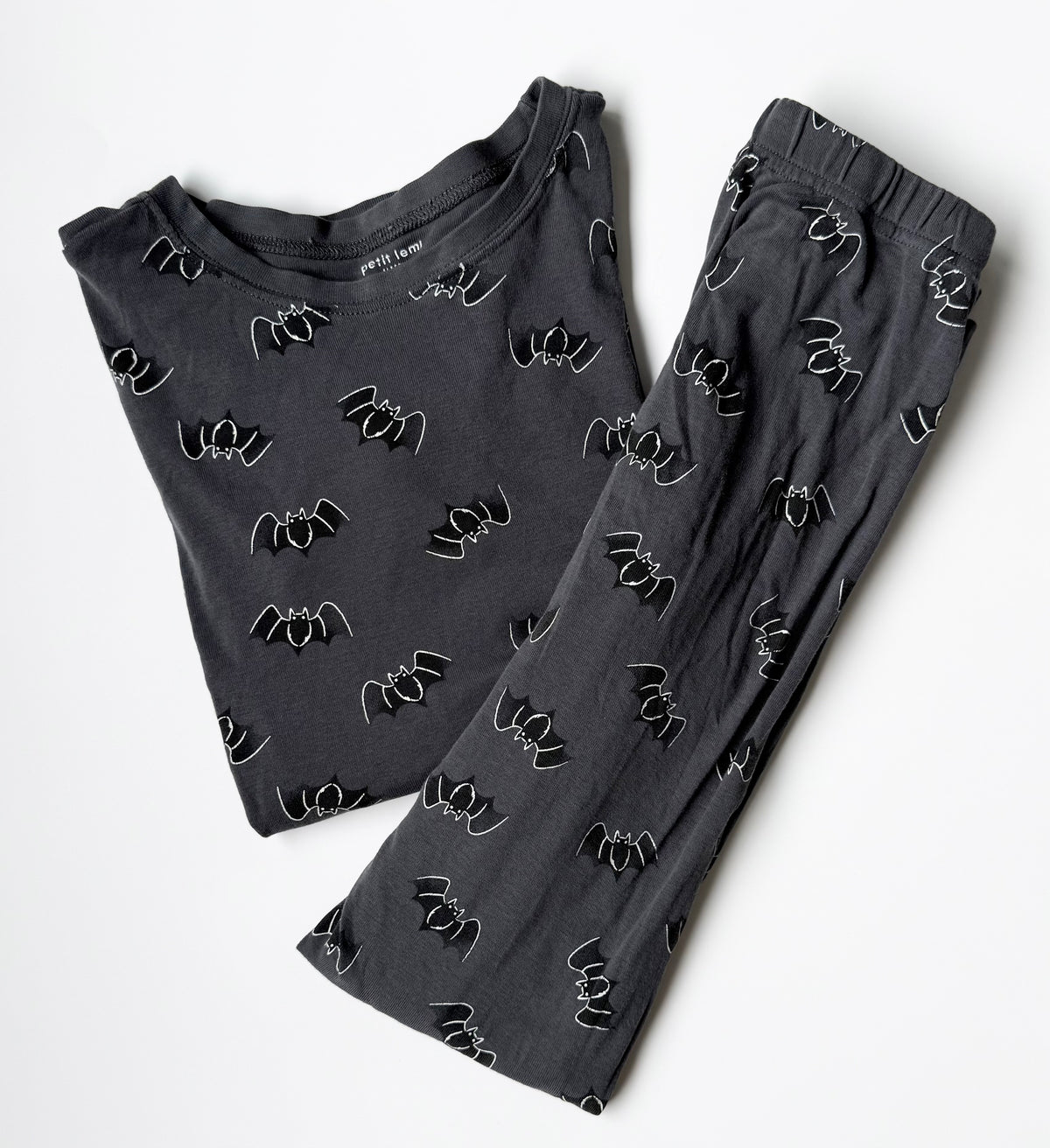 Petit Lem Grey & Black Bats Two Peice PJ Set (14 Years)