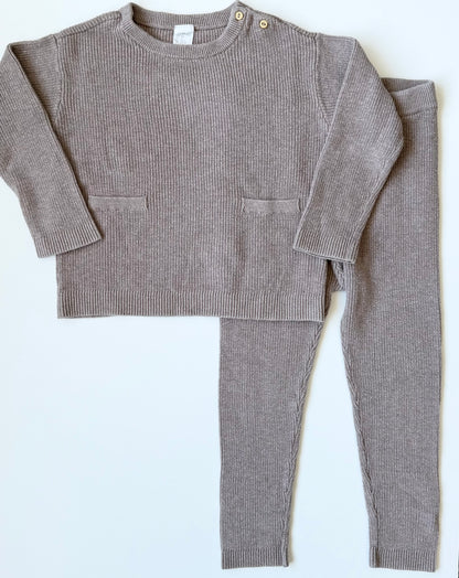 H&M Light Brown Knit Pocket Sweater & Leggings Sets (3-4 Years)