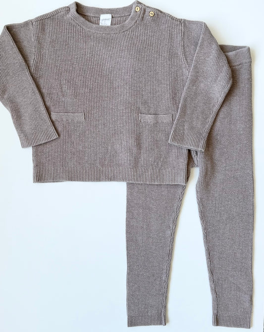 H&M Light Brown Knit Pocket Sweater & Leggings Sets (3-4 Years)