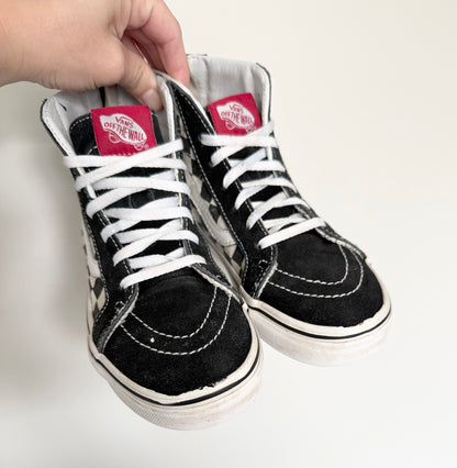 Vans x Disney Black & White Checkered Mickey Mouse High Top Lace Up & Zipper Sneakers (Kids 4)