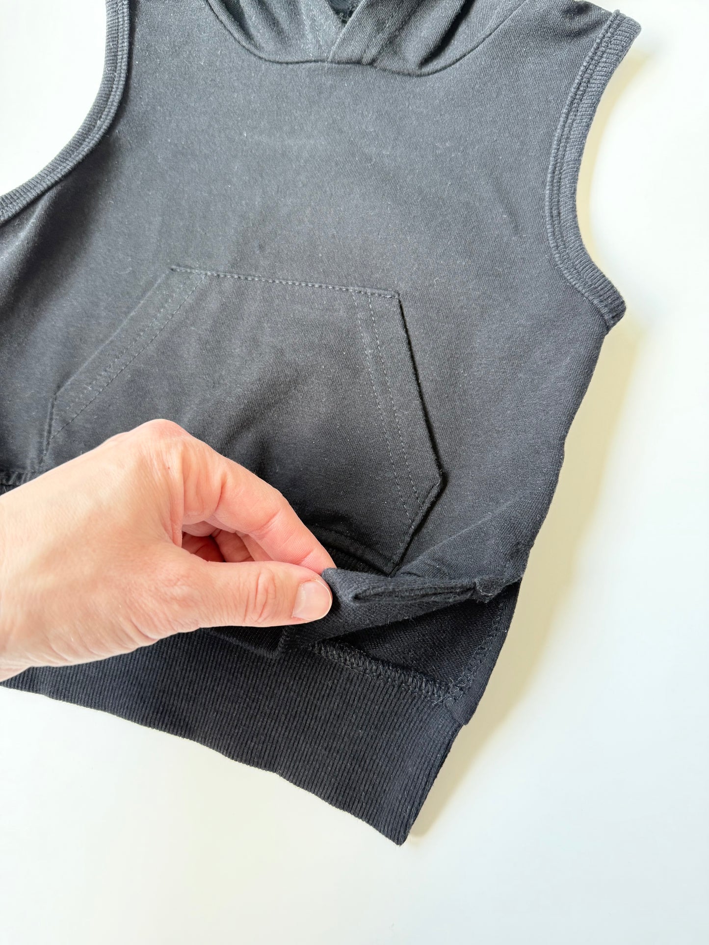 Little Bipsy Black Hooded Sleeveless Top (6-12 Months)