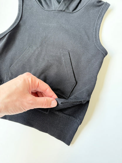 Little Bipsy Black Hooded Sleeveless Top (6-12 Months)