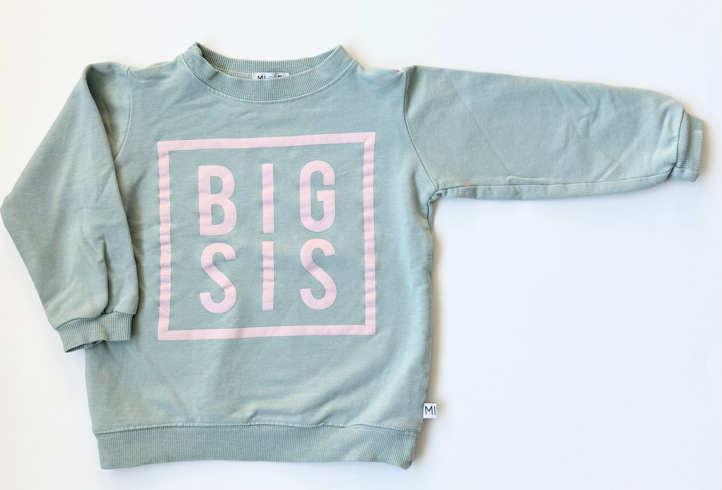 MI & FI Light Green “Big Sis” Pullover (2T)