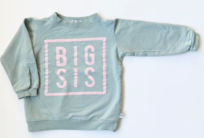 MI & FI Light Green “Big Sis” Pullover (2T)