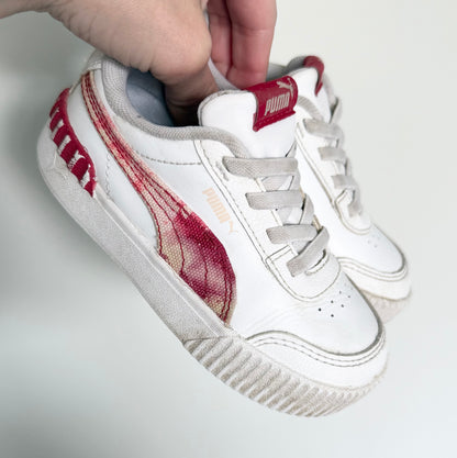 Puma White & Red Tie Dye Stretch Lace Sneakers (9)