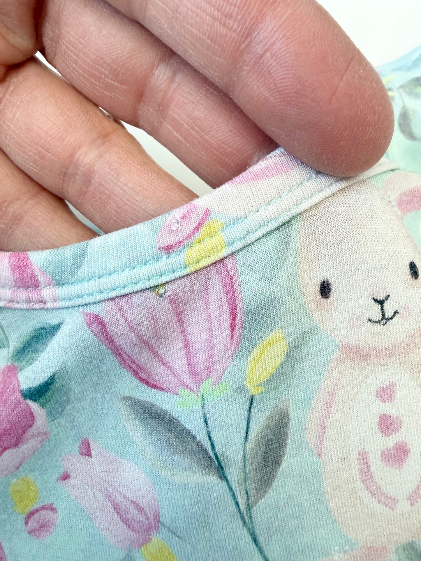 Birdie Bean Blue & Pink Bunnies Short Sleeve Dress (4T)
