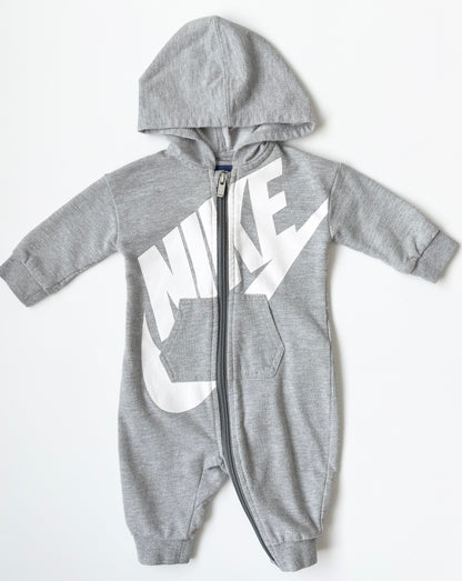 Nike Grey Zipper All Day Play Coverall (3-6 Months)