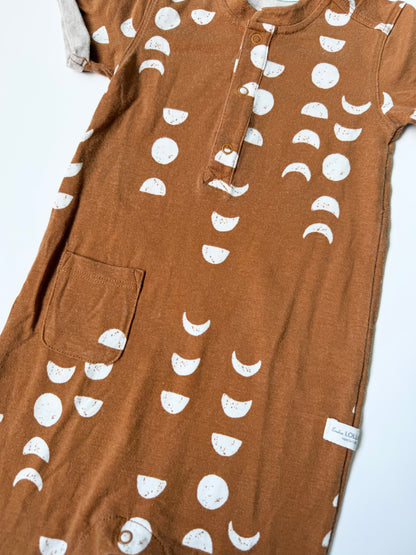 LouLou Lollipop Brown Crescents T-Shirt Jumpsuit (3-6 Months)