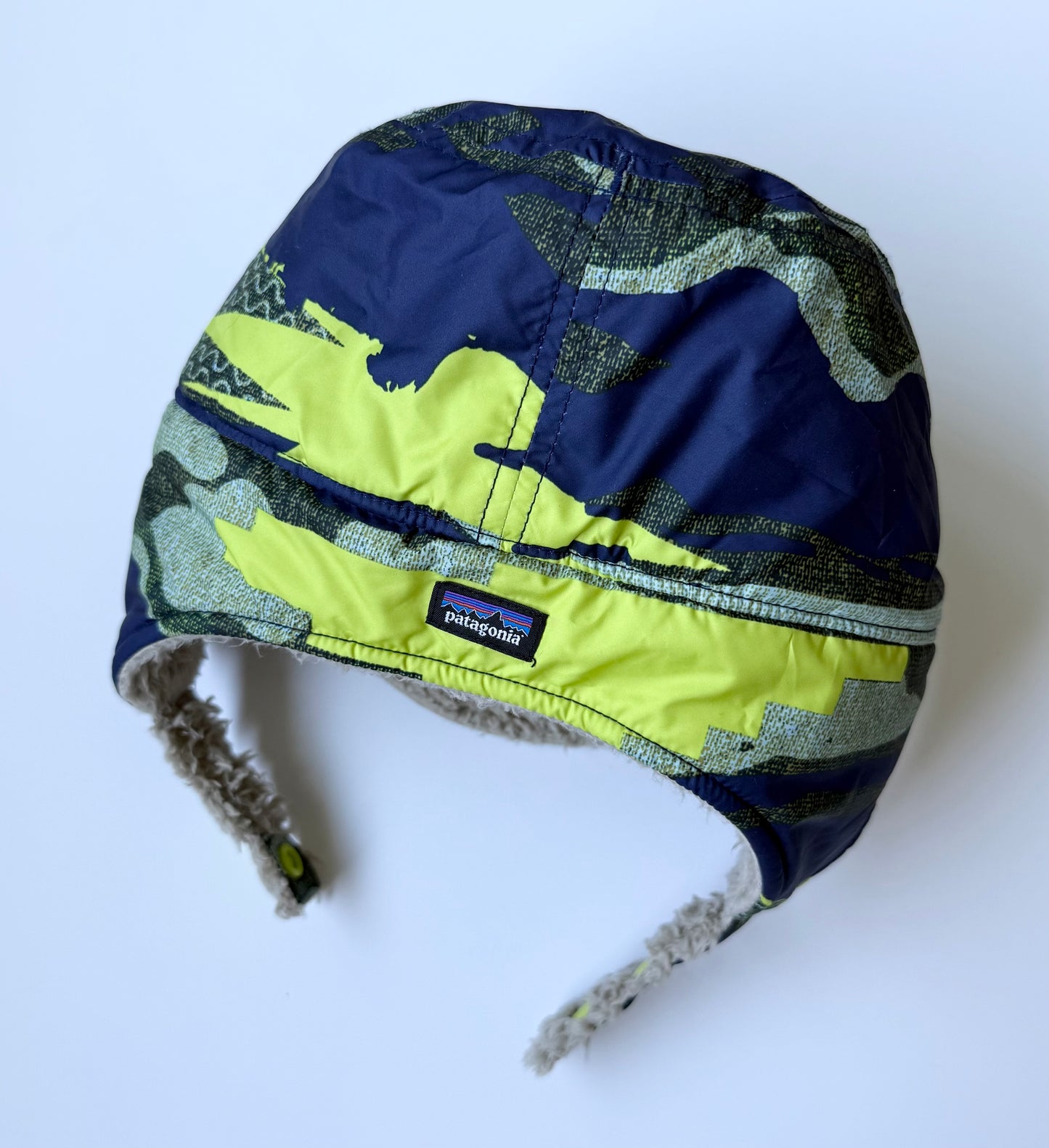 Patagonia Baby Reversible Shell Hat in Green & Blue (12 Months)