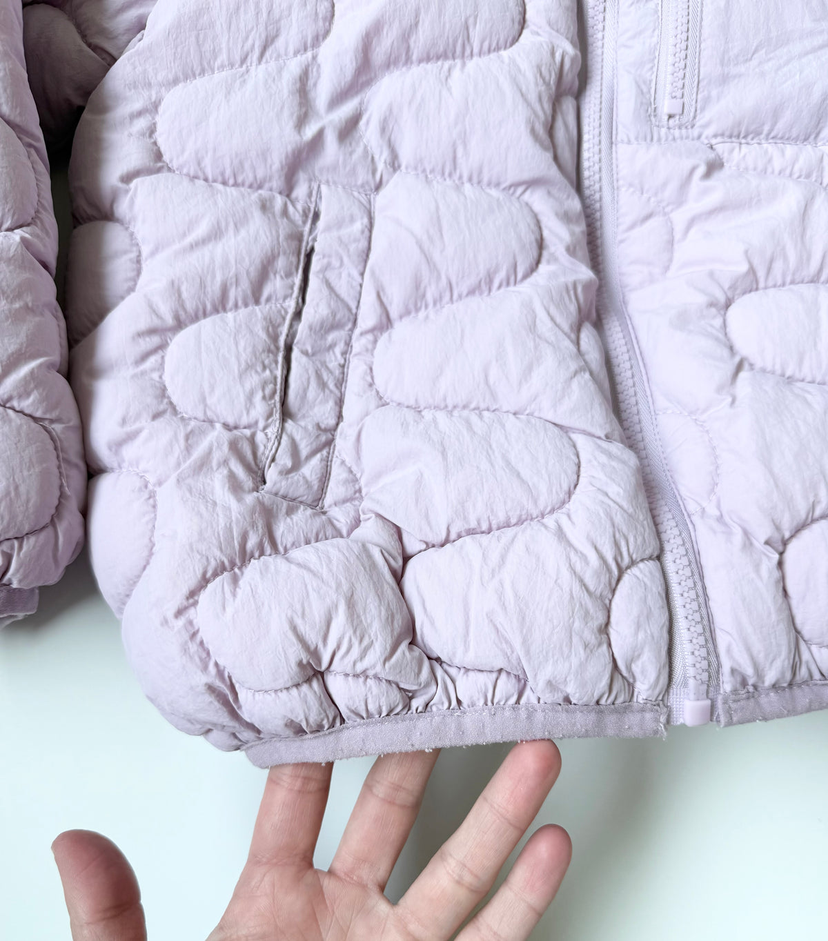 Zara Light Purple Squiggle Quilted Puffer Jacket (8 Years)
