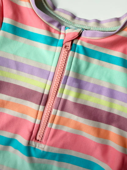Cat & Jack Multicolour Striped Long Sleeve One Piece Swimsuit (3T)
