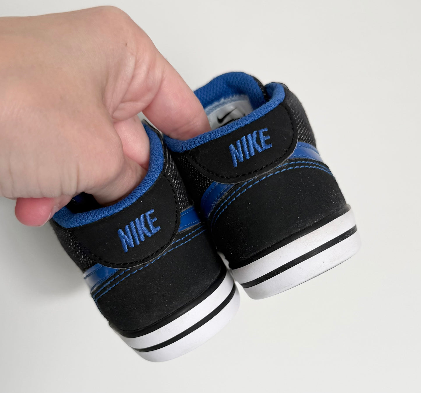 Nike Capri II Black Jean & Blue Velcro Sneakers (5)