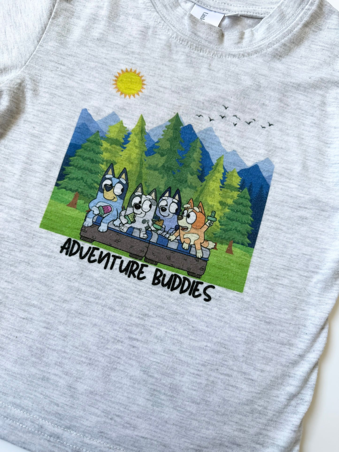 Little Beau Co Light Grey Bluey “Adventure Buddies” T-Shirt (2T)