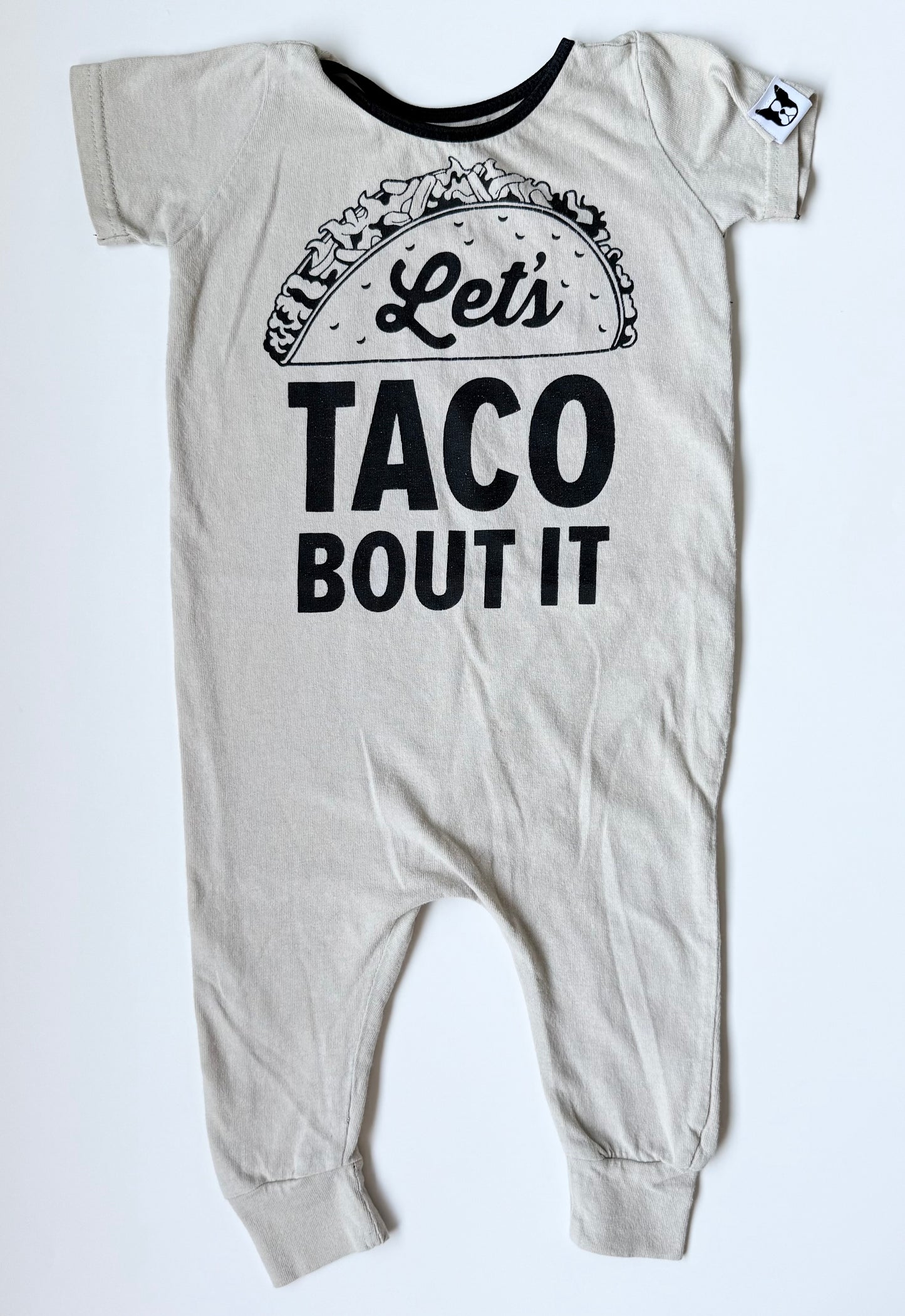 Mitch & Lu Tan “Let’s Taco Bout It” T-Shirt Jumpsuit (6-12 Months)