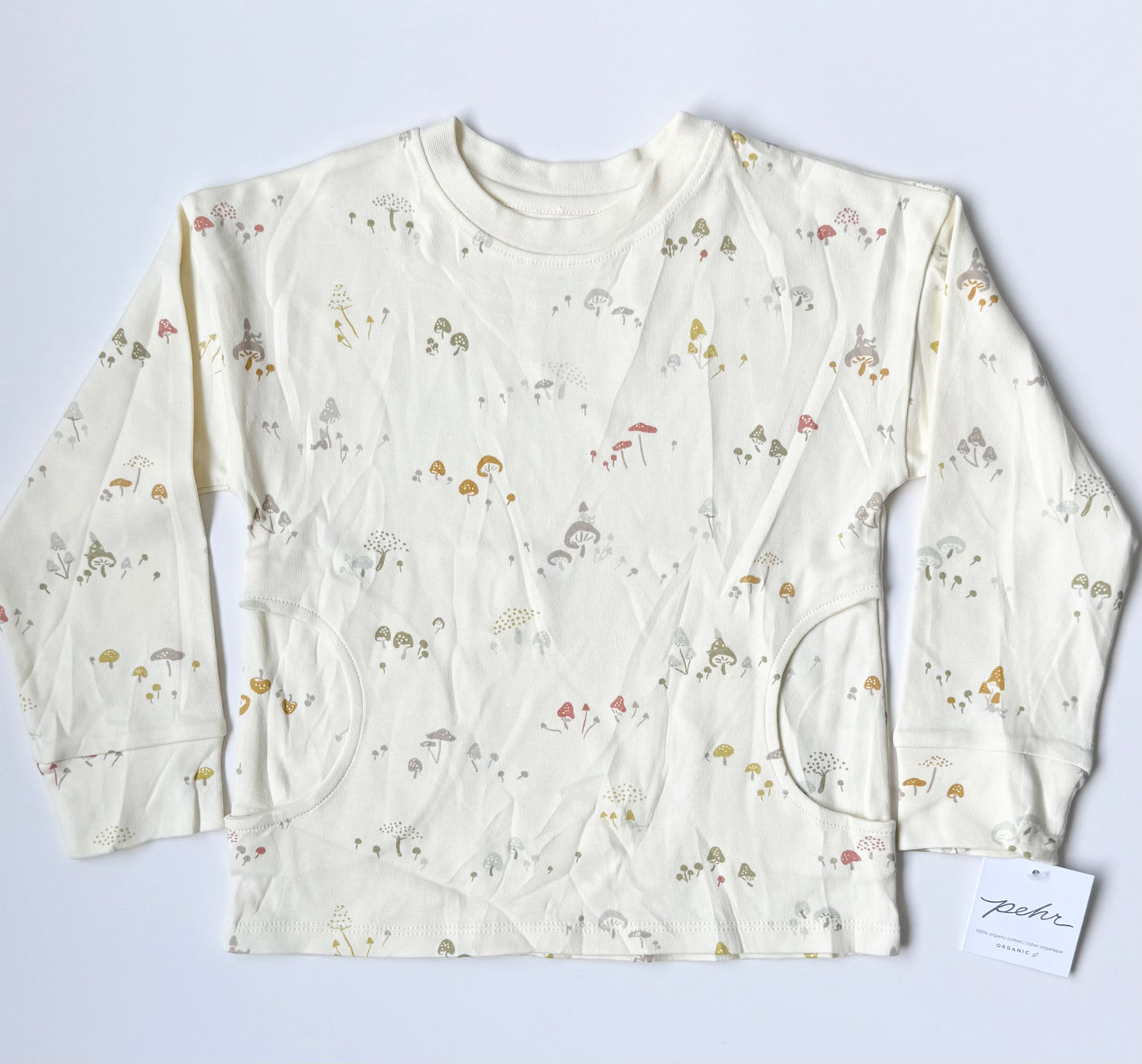Pehr Beige Mushroom Pocket Long Sleeve - New (4T)